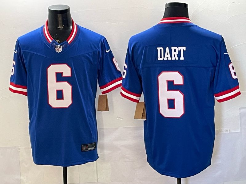 Men 2025 Nike New York Giants #6 Dart Blue 3th generation Thorwback Limited NFL Jersey 0013->new york giants->NFL Jersey